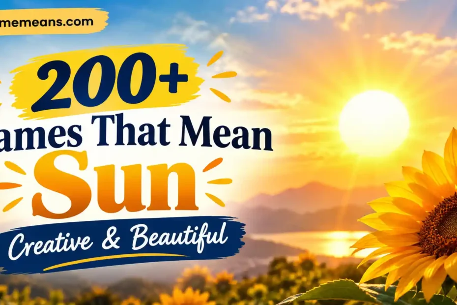 200+Names That Mean Sun Creative & Beautiful